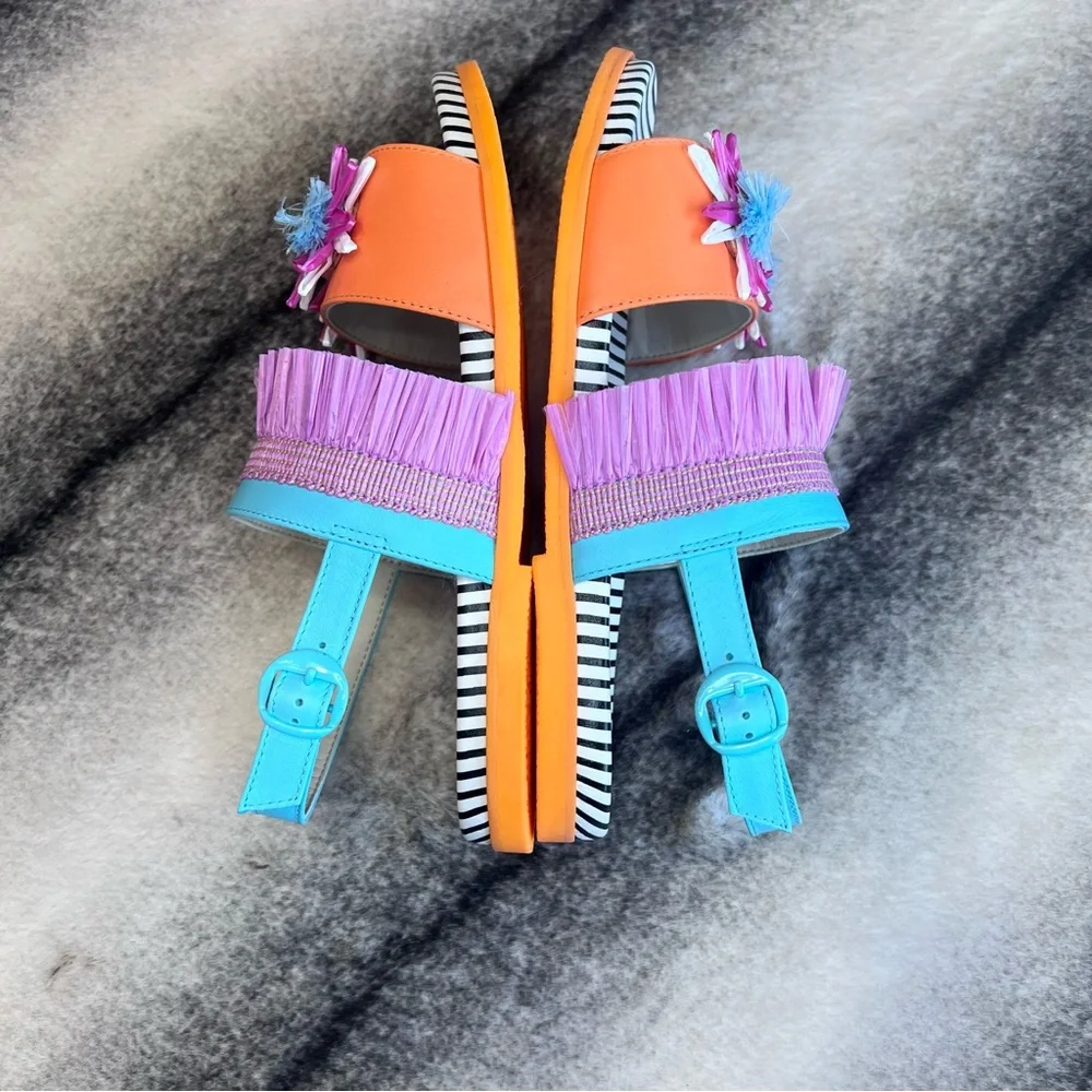Sophia Webster Jute Flower Sandals